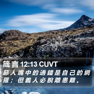 箴 言 12:13 CUVT Bible Verse Image