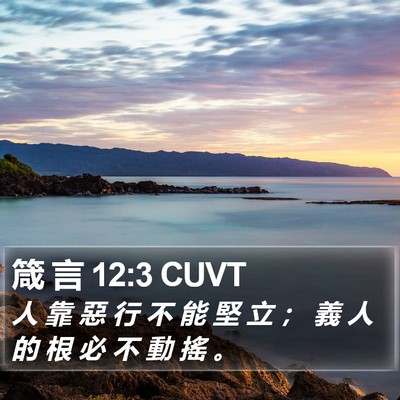 箴 言 12:3 CUVT Bible Verse Image