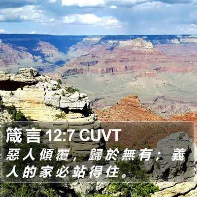 箴 言 12:7 CUVT Bible Verse Image