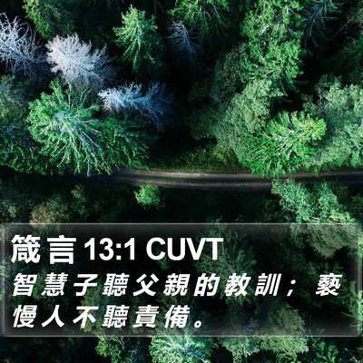 箴 言 13:1 CUVT Bible Verse Image