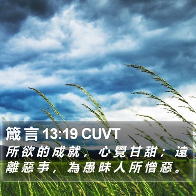 箴 言 13:19 CUVT Bible Verse Image