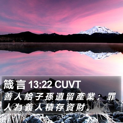 箴 言 13:22 CUVT Bible Verse Image