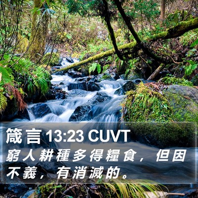 箴 言 13:23 CUVT Bible Verse Image