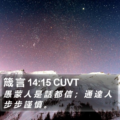 箴 言 14:15 CUVT Bible Verse Image