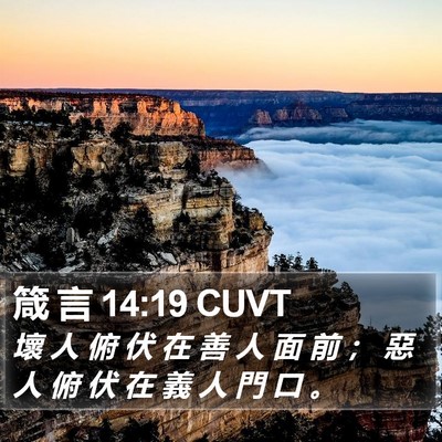 箴 言 14:19 CUVT Bible Verse Image