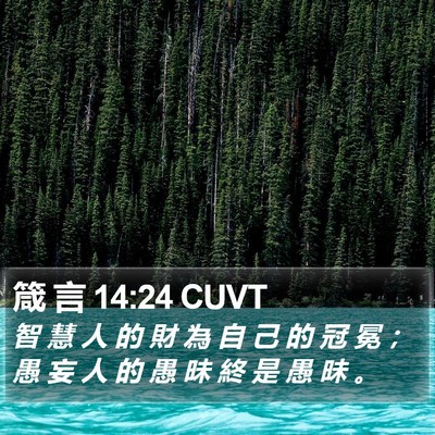 箴 言 14:24 CUVT Bible Verse Image