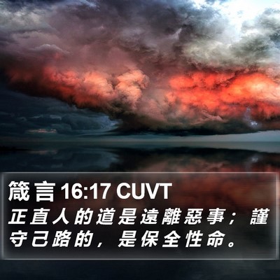 箴 言 16:17 CUVT Bible Verse Image