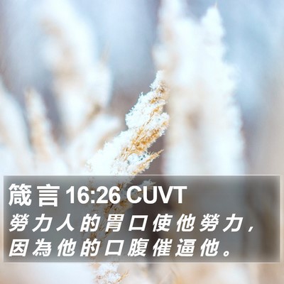 箴 言 16:26 CUVT Bible Verse Image