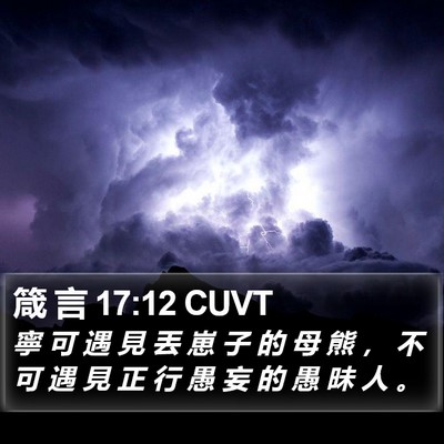 箴 言 17:12 CUVT Bible Verse Image
