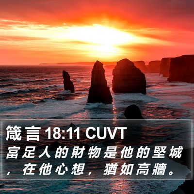 箴 言 18:11 CUVT Bible Verse Image