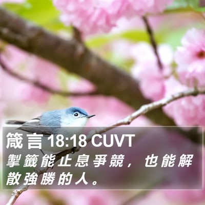 箴 言 18:18 CUVT Bible Verse Image