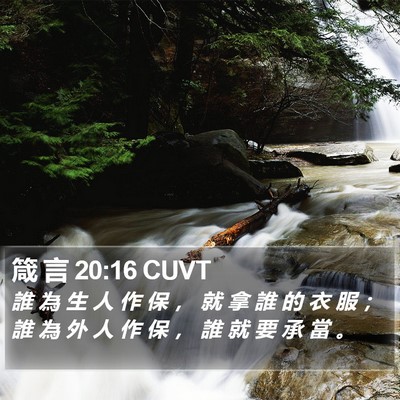 箴 言 20:16 CUVT Bible Verse Image