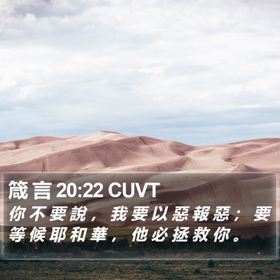 箴 言 20:22 CUVT Bible Verse Image