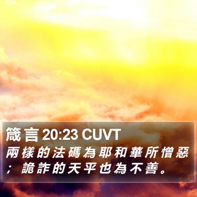 箴 言 20:23 CUVT Bible Verse Image