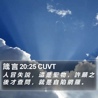 箴 言 20:25 CUVT Bible Verse Image