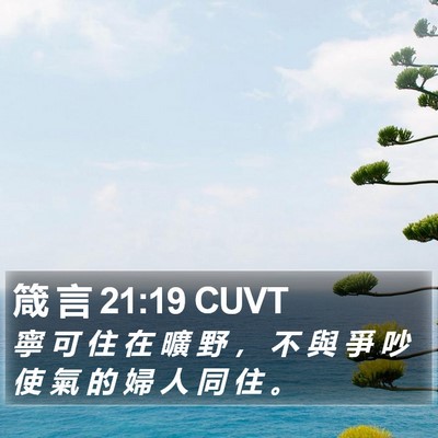 箴 言 21:19 CUVT Bible Verse Image