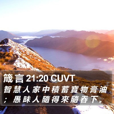 箴 言 21:20 CUVT Bible Verse Image