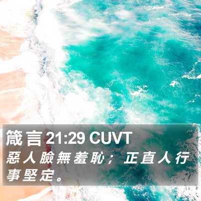箴 言 21:29 CUVT Bible Verse Image