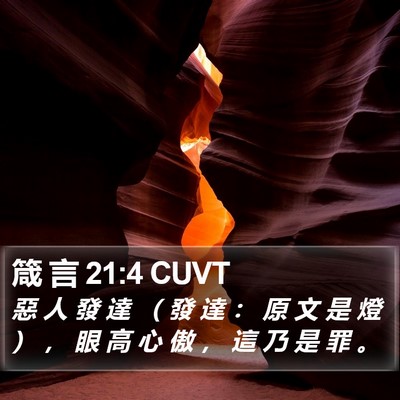 箴 言 21:4 CUVT Bible Verse Image