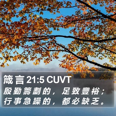 箴 言 21:5 CUVT Bible Verse Image