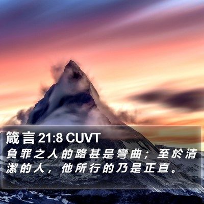 箴 言 21:8 CUVT Bible Verse Image
