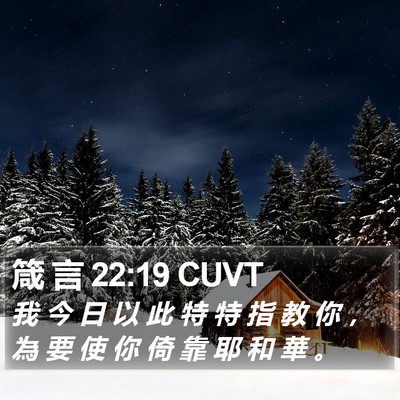 箴 言 22:19 CUVT Bible Verse Image