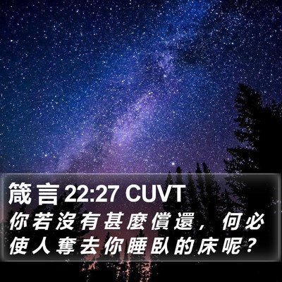 箴 言 22:27 CUVT Bible Verse Image