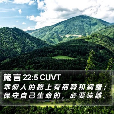 箴 言 22:5 CUVT Bible Verse Image
