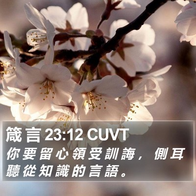 箴 言 23:12 CUVT Bible Verse Image