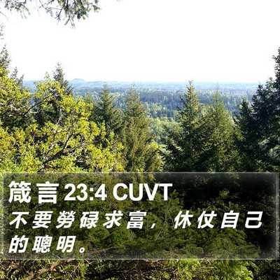 箴 言 23:4 CUVT Bible Verse Image