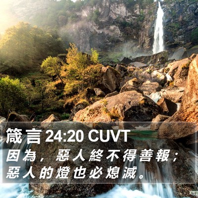 箴 言 24:20 CUVT Bible Verse Image