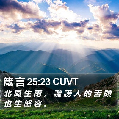 箴 言 25:23 CUVT Bible Verse Image