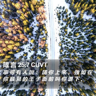 箴 言 25:7 CUVT Bible Verse Image