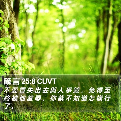 箴 言 25:8 CUVT Bible Verse Image