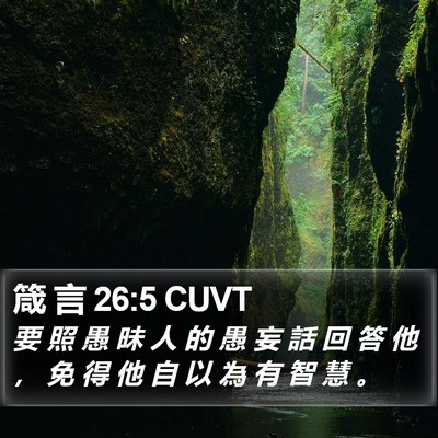箴 言 26:5 CUVT Bible Verse Image