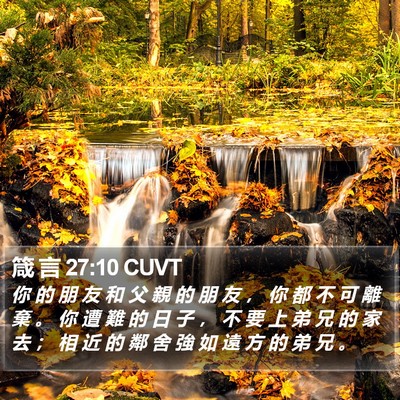 箴 言 27:10 CUVT Bible Verse Image
