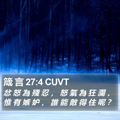 箴 言 27:4 CUVT Bible Verse Image