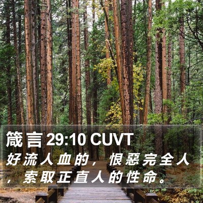 箴 言 29:10 CUVT Bible Verse Image