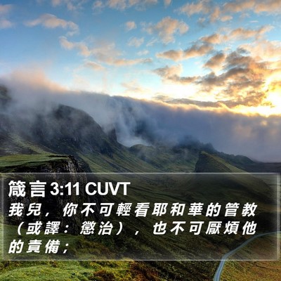 箴 言 3:11 CUVT Bible Verse Image