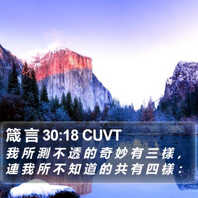 箴 言 30:18 CUVT Bible Verse Image