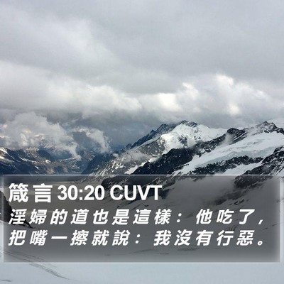 箴 言 30:20 CUVT Bible Verse Image