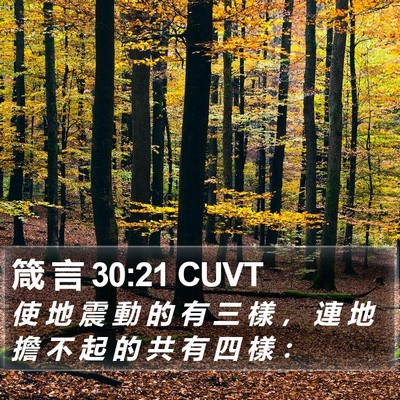 箴 言 30:21 CUVT Bible Verse Image