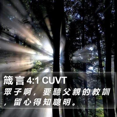 箴 言 4:1 CUVT Bible Verse Image