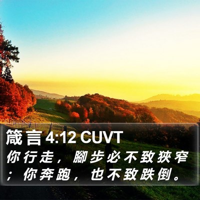箴 言 4:12 CUVT Bible Verse Image