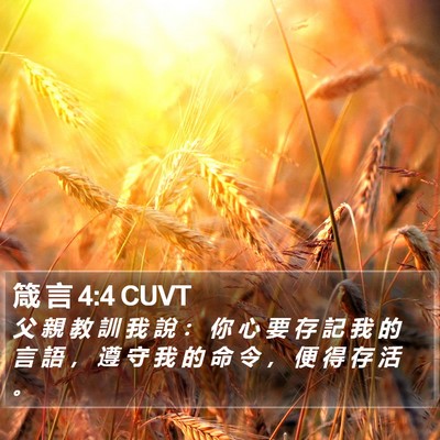 箴 言 4:4 CUVT Bible Verse Image