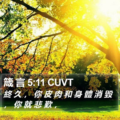 箴 言 5:11 CUVT Bible Verse Image