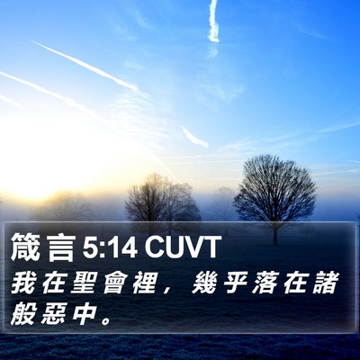 箴 言 5:14 CUVT Bible Verse Image