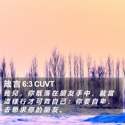 箴 言 6:3 CUVT Bible Verse Image