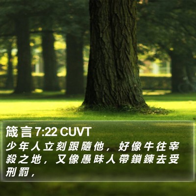 箴 言 7:22 CUVT Bible Verse Image
