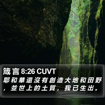 箴 言 8:26 CUVT Bible Verse Image